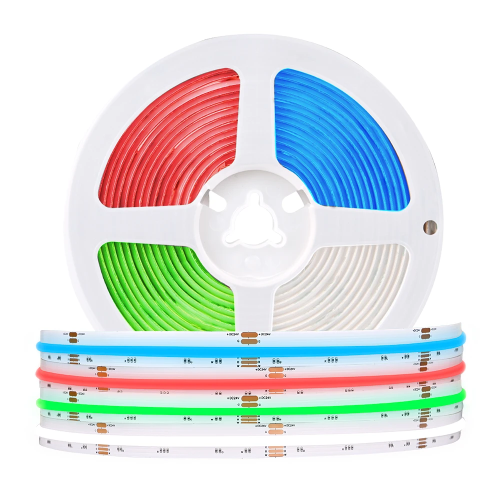 RGBW RGBCCT COB LED Strip Light 896/960LEDs/m Flexible High Bright Dimmable RA90 FCOB RGB+CCT Led Tape Flexible Ribbon 12V 24V