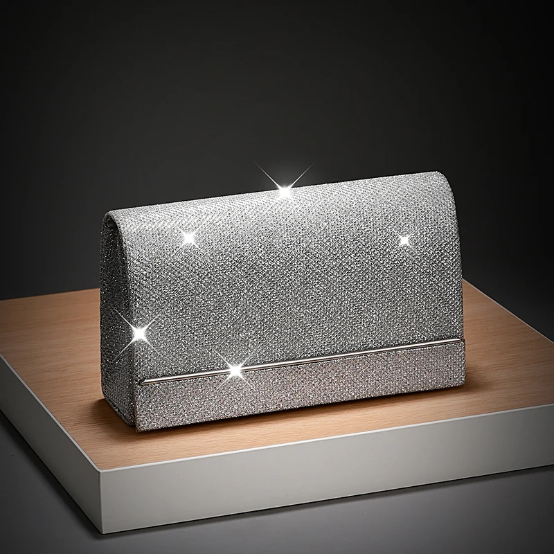 

Elegant Shiny Evening Clutch for Ladies Stylish Dinner Handbag High Quality Vintage Portable Wedding Party Bag for Lady
