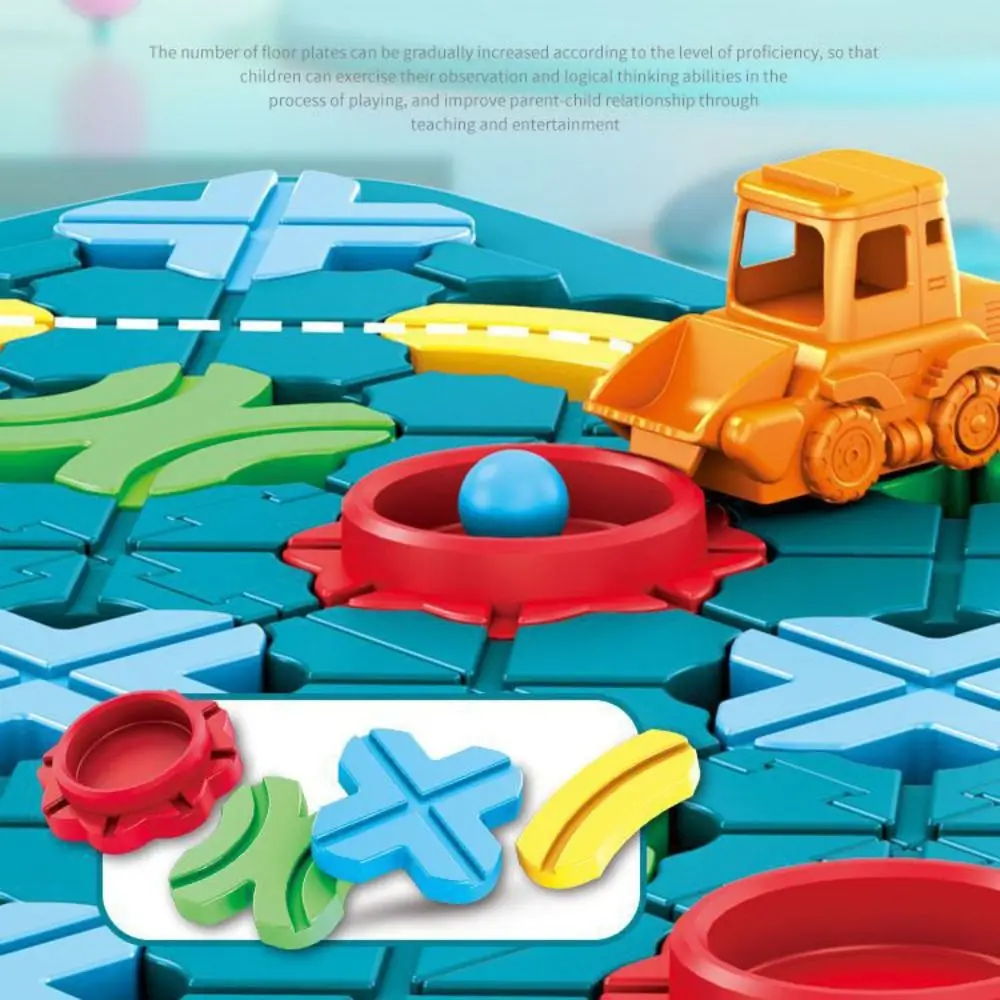 Plastic Logical Road Builder Games Interactive Assembly Challenge Puzzle Car Track Colorful Early Education