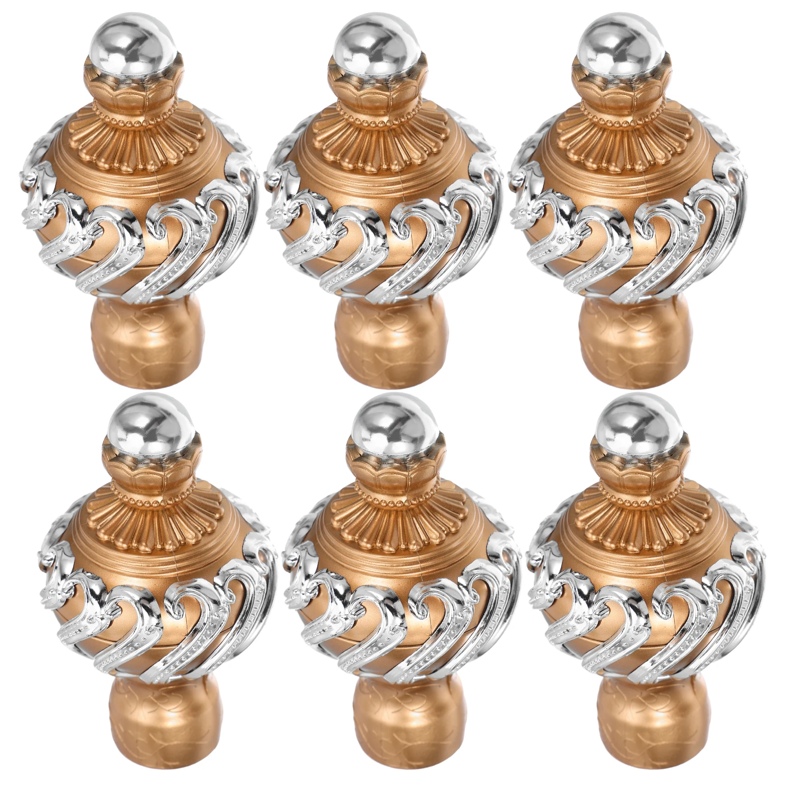 

Curtain Rod Decorative Head Window Finials Drape Accessories Decoration Heads Ends Caps