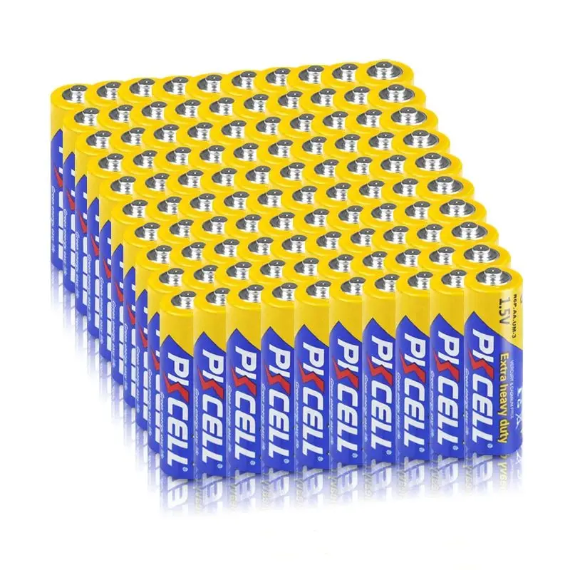 100Pcs PKCELL 1.5V Heavy Duty AA Batteries R6P EN91 PC1500 Carbon-Zinc Heavy Duty AA Battery For Remote Controls