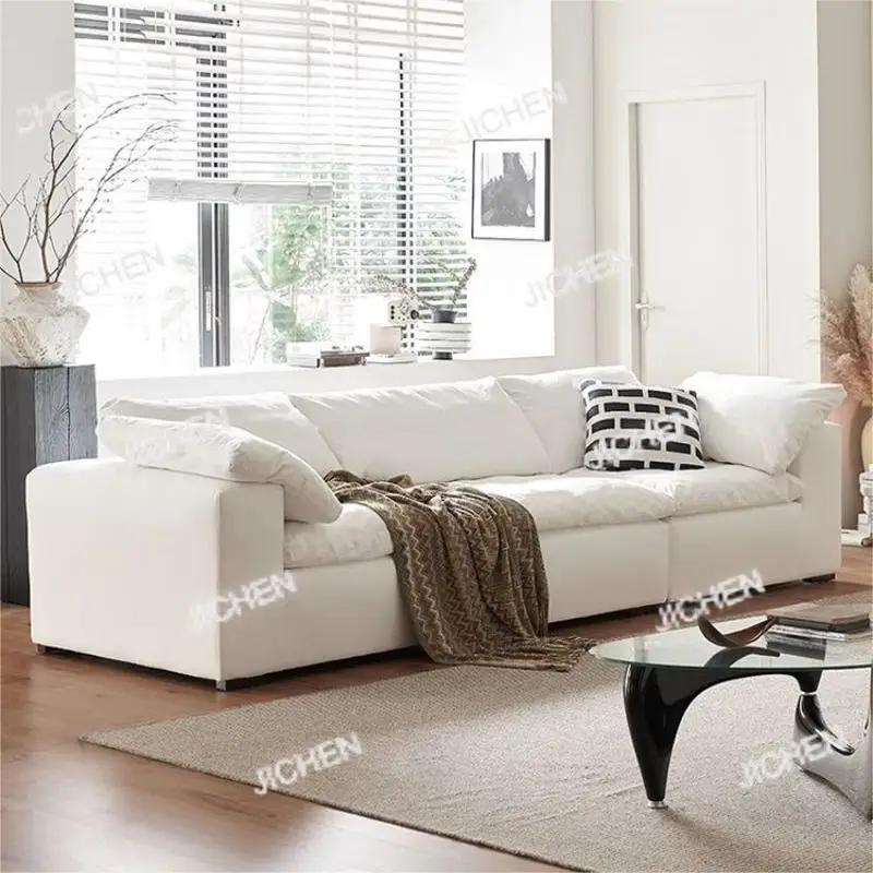 

Тканевый диван в кремовом стиле для гостиной, маленькой квартиры, хлопок и лен, минималистичный диван в стиле ретро, комбинация