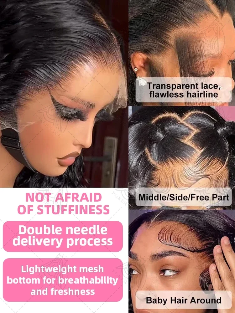 250 الكثافة فضفاضة موجة عميقة الدانتيل الجبهة الشعر البشري قبل قطعها 13x6 30 40 بوصة شعر مستعار 13x4 HD المياه مجعد الدانتيل أمامي ريمي الباروكات