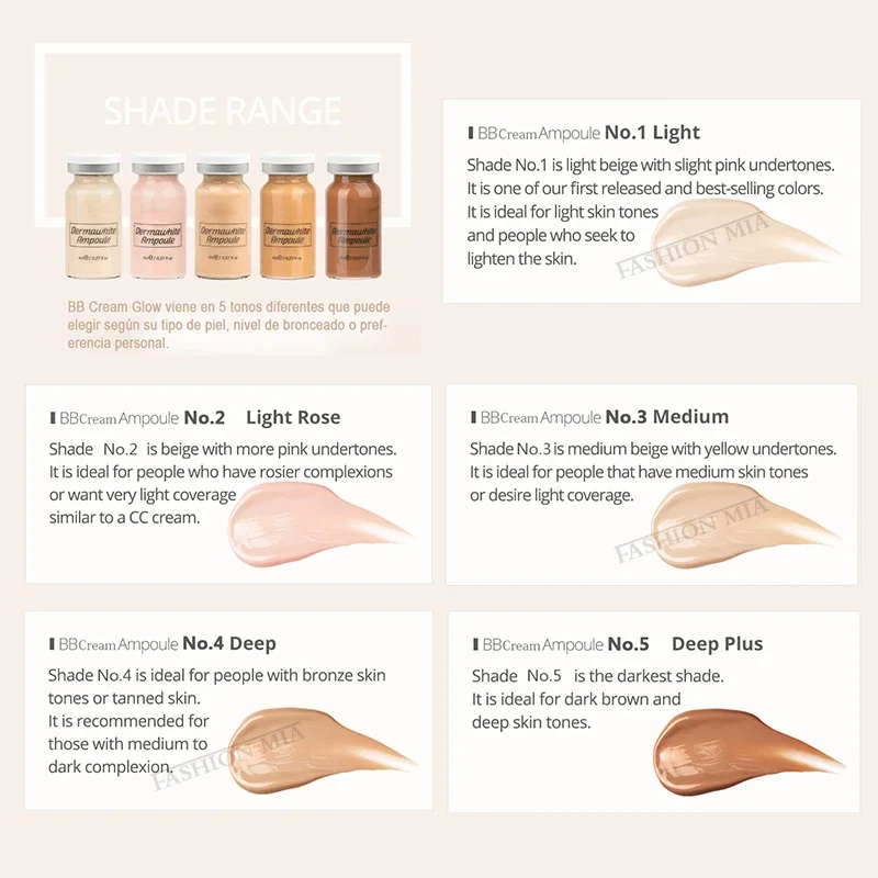 8ml BB Cream Serum Ampoule Starter mix Kit with add foundation with niacinamide/peptide for effective brightening anti-agin