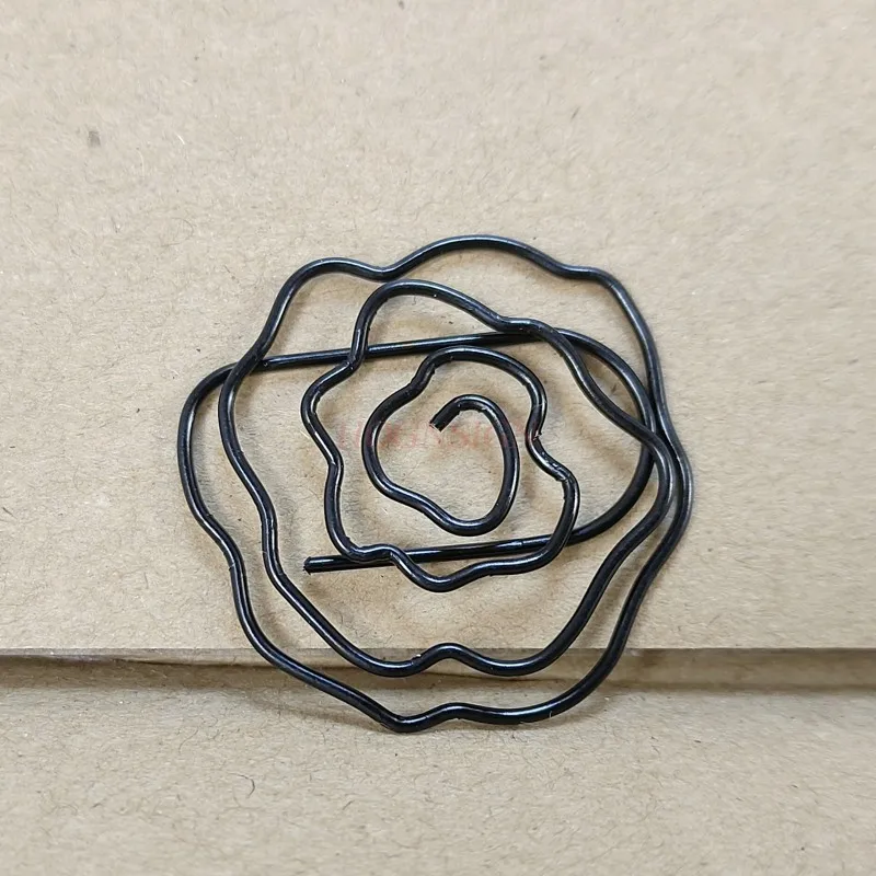 5pcs flower White Rose Paper Clip Cartoon Paper Clip Paper Clip Shape Pin Special-shaped Paper Clip Black Rose