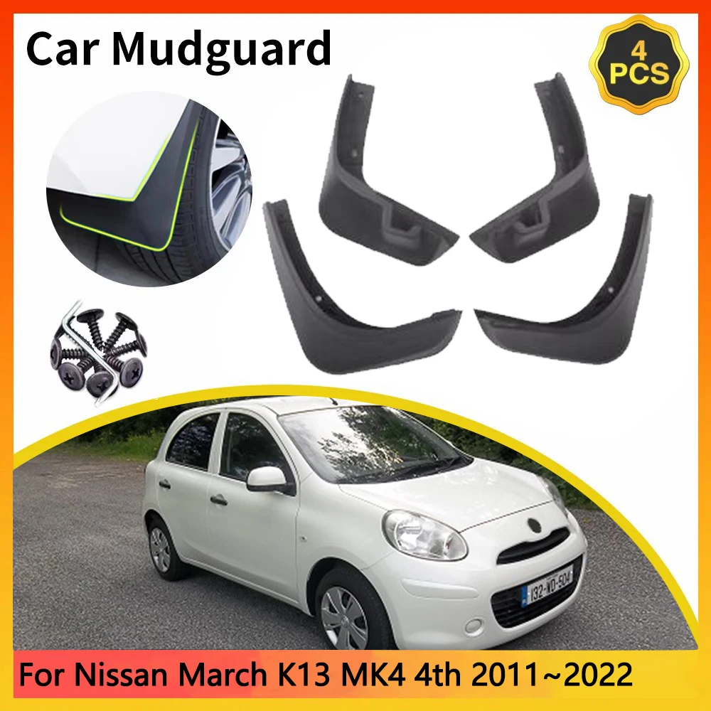 

Для Nissan March K13 MK4 4th 2011~2022 2012 2013 Автомобильные брызговики Брызговики Брызговики Аксессуары для крыльев Авто