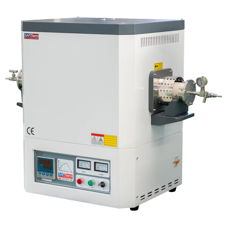 1200C Dual Heating Zone 6 Channel Quartz Tube Vacuum Tube Furnace  Laboratory With Gas Supplies