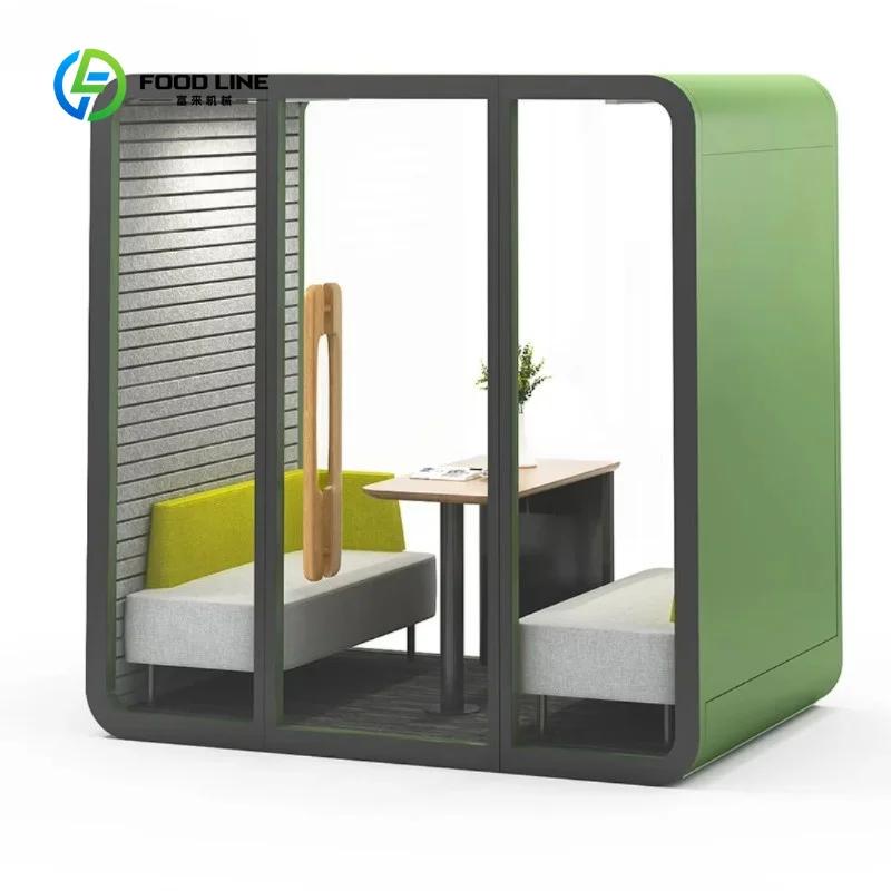 Customized Mobile Soundproof Office Pod Acoustic Phone Booth Carbon Fiber Frame Prefabricated High-Tech Glass Mall Warehouse