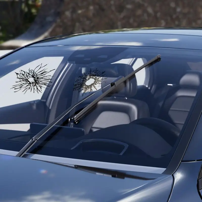 Glass Bullet Hole Stickers Funny Shot Sticker Broken Screen Prank Decals Fake Bullet Shot Sticker Ultra-Realistic Fake Bullets