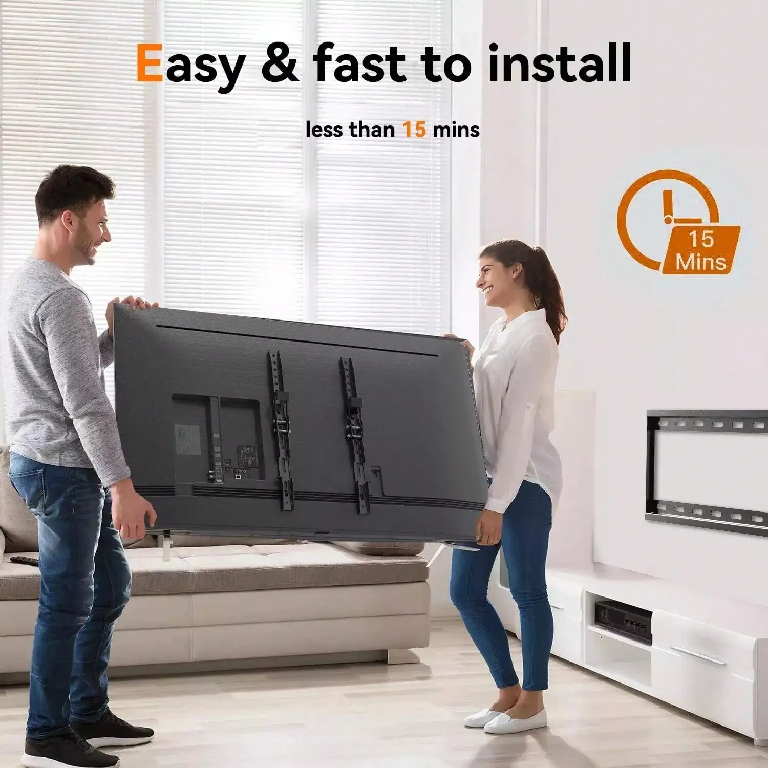 حامل تلفزيون متين وقابل للإمالة لغرف المعيشة وغرف النوم، مناسب لشاشات 32-70 بوصة، حامل حائط للتلفزيون