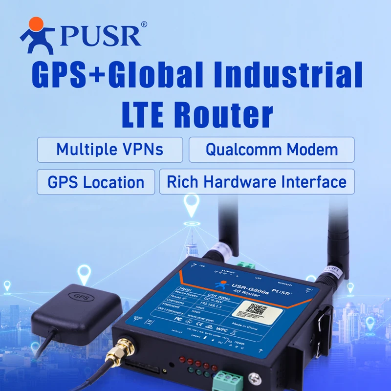 Enrutador Industrial 4G LTE de banda Global USR-G806s-G, 1 WAN/LAN,1 función LAN GPS, puerto serie OPENVPN RS485 mejorado