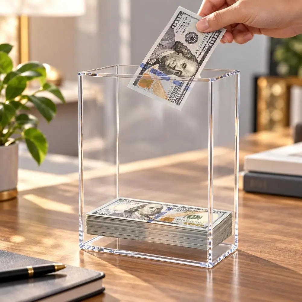 Acrylic Money Box Dream Fund Flexible Savings - Saving For The Most Important Things For Daily Loose Change And Bills
