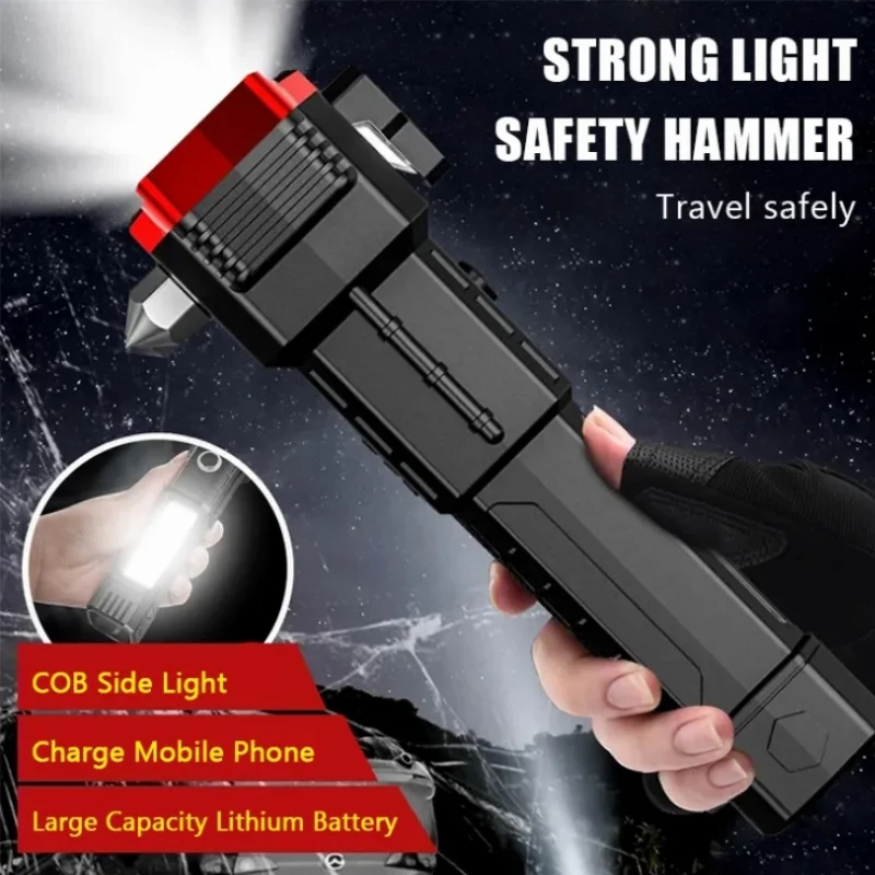 Multi-Function Safety Hammer Flashlight Outdoor self-defense flashlight Super Bright Adventure Lighting