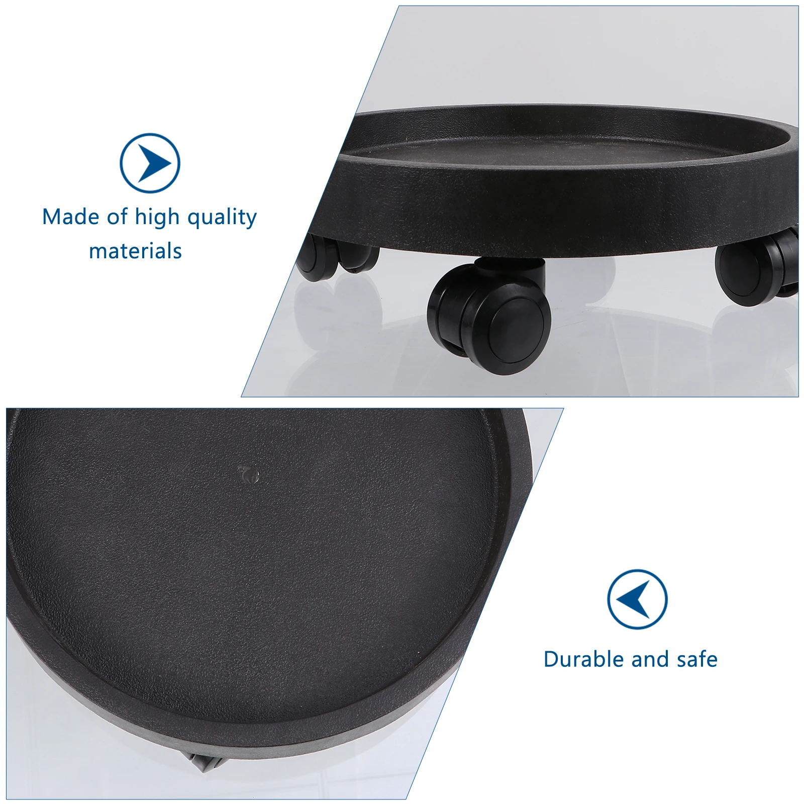 

Flower Pot Tray Wheels Heavy Duty Plant Rolling St Resin Material Durability Clean Tidy Practical Use Large Capacity