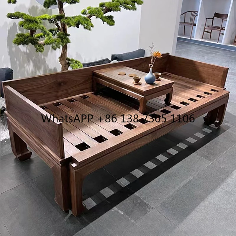 

Old elm arhat bed push-pull retractable sofa chair solid wood 2 meters princess beauty couch leisure sofa bed