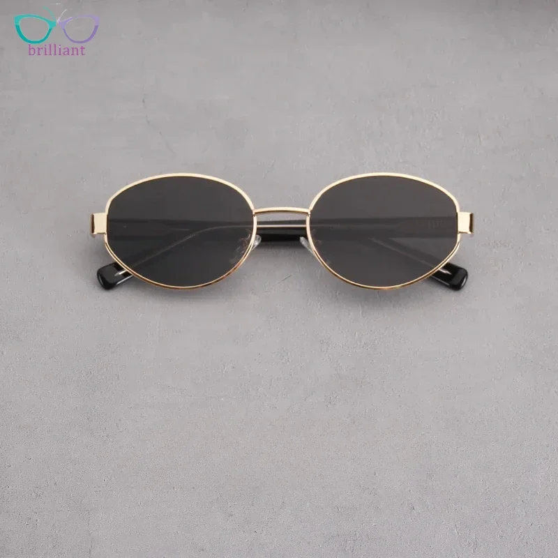 2024 High-quality Metal Oval Women's Sunglasses Fashion Designer Brand Retro Men's Outdoor Travel Driving UV400 Sun Glasses