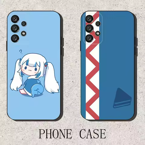 Holive Gawr Gura Phone Case For Samsung S9,S10,S20,S10,S21,S25,S24,S23,Ultra,FE,Plus,Lite,Soft Silicone Black Cover