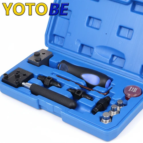 Imagen 1 del producto Kit de Herramientas para Abocardar Líneas de Freno de 11 Piezas, Herramienta Profesional de Abocardado Doble y Simple para Tuberías de Freno DIN SAE de 4.75mm/6.35mm