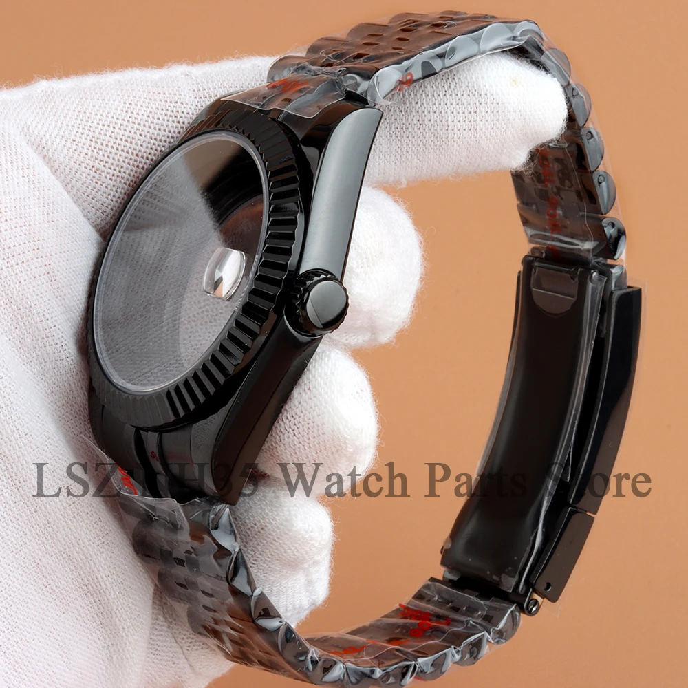 Black PVD High-quality 36MM 39MM NH35 Watch Case Fit Datejust Seiko NH35 NH36 Automatic Movement 28.5mm Dial Jubilee/Oyster Part