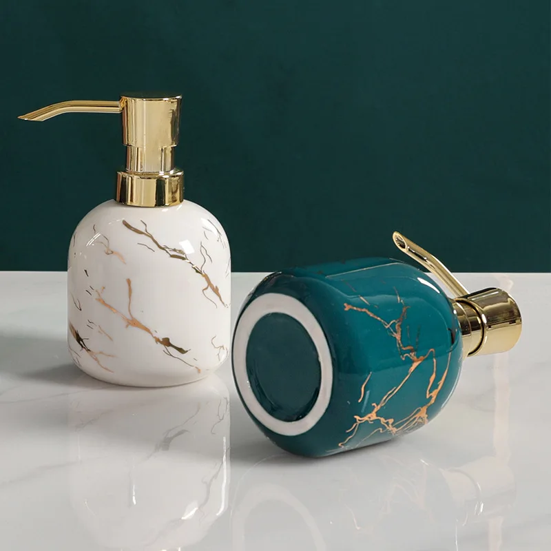 Light luxury ceramic hand sanitizer bottle Hotel bathroom shower gel pressed bottle Nordic high-end emulsion dispenser bottle