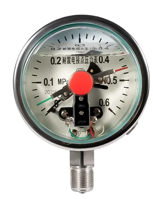 Stainless steel magnetic-assisted shock-resistant electric contact pressure gauge vacuum air pressure negative pressure gauge