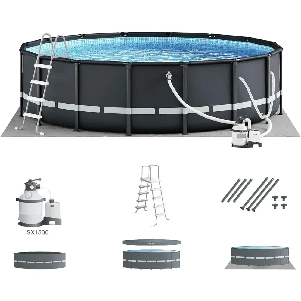 

L Above Ground Swimming Pool Set: 16ft X 48