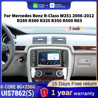 7 inch Android 14 Car Radio For Mercedes Benz R-Class W251 2006-2012 R280 R300 R320 R350 R500 R63 Multimedia BT CarPlay Screen
