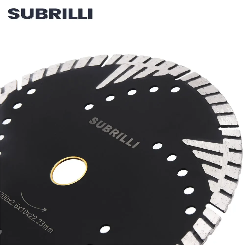 SUBRILLI 8 "200 مللي متر شفرة قطع الماس للحجر واقية الأسنان توربو متعددة الأغراض الماس شفرة المنشار عجلة أربور 22.23 مللي متر