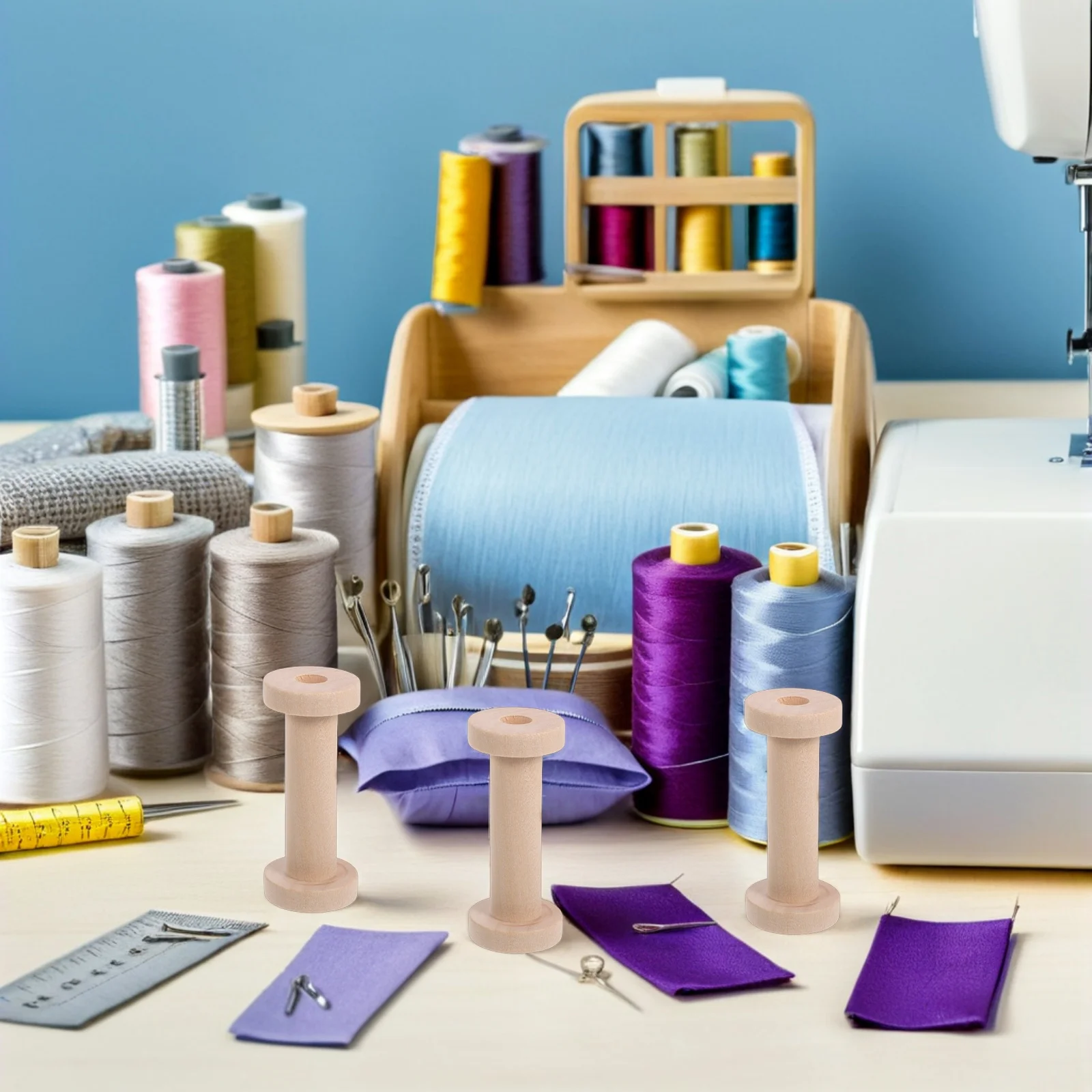 

15Pcs Unfinished Wooden Spools Vintage Style Solid Wood Thread Bobbins for Yarn Ribbon Sewing Craft Wooden Spools