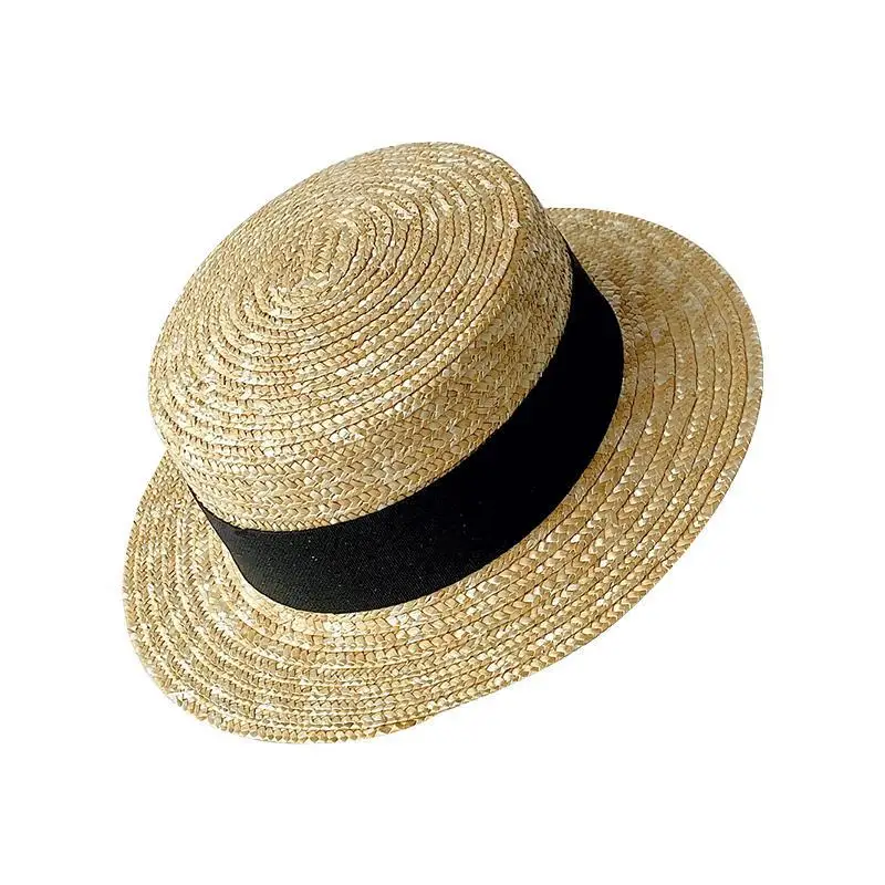 1pc Fashion Straw Sun Hat, Lightweight Sunscreen Breathable Cap for Kids Children Toddlers Outdoor Holiday Summer Beach Party