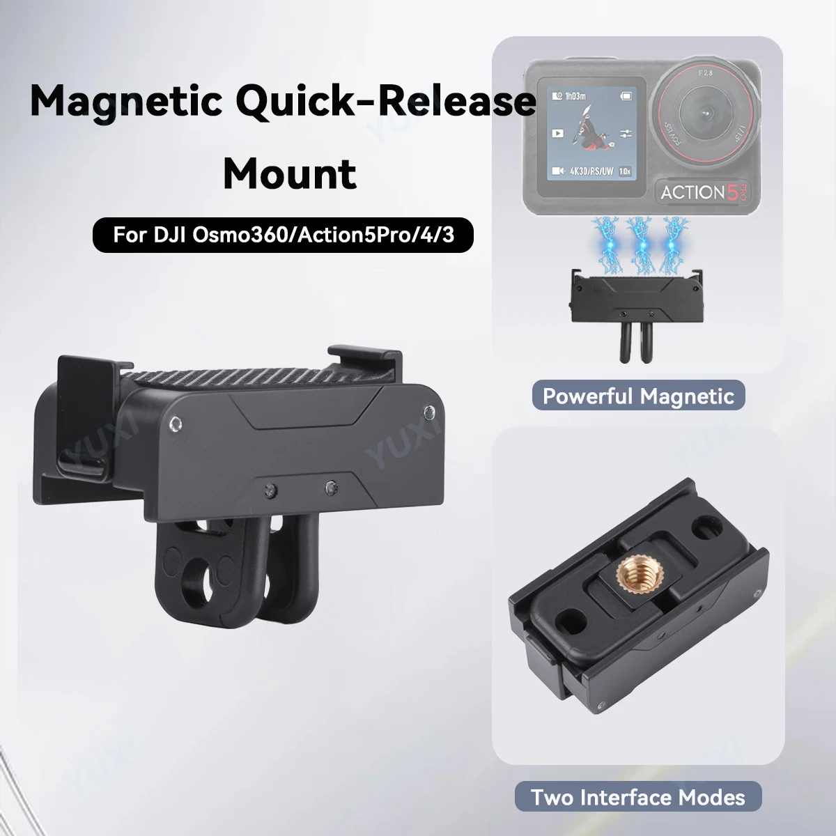 Magnetic Quick Release Mount For DJI Osmo360 Action 3 4 5pro Accessories Universal Two Claw & 1/4