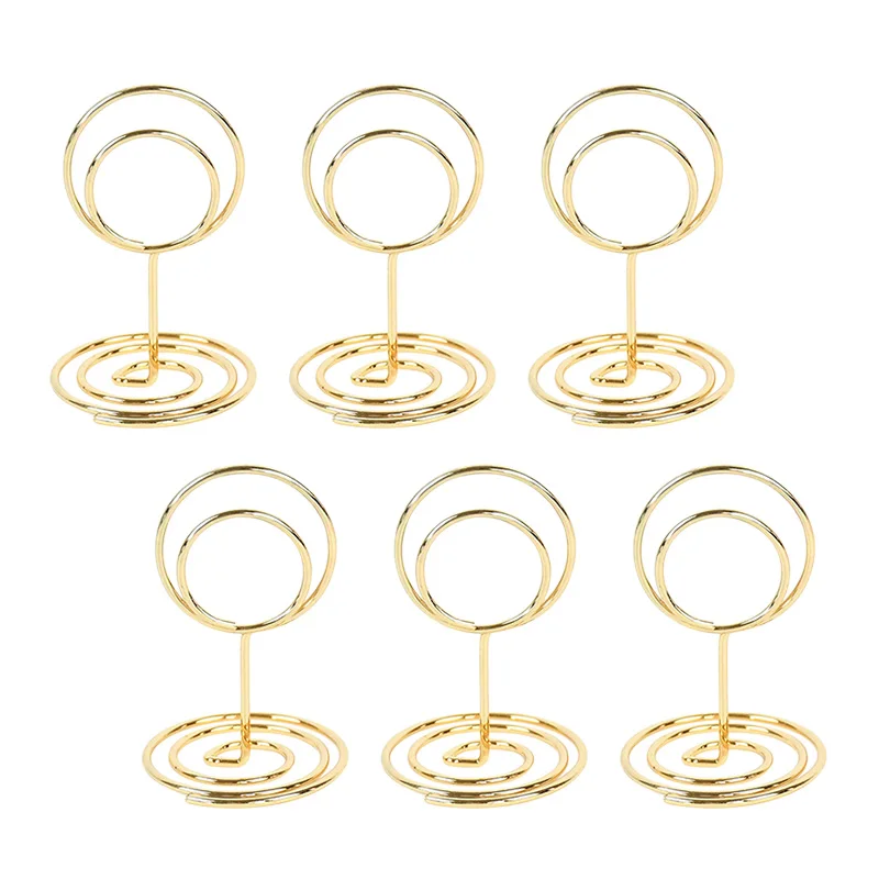 10pcs Metal Place Card Holders Photo Clip Stands Wedding Table Number Name Sign Stand for Wedding Birthday Party Home Decoration