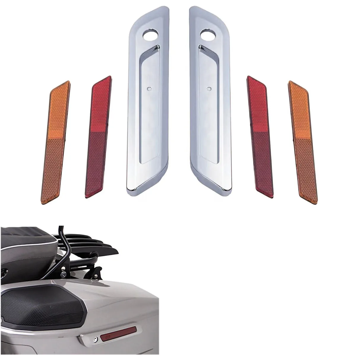 

For Harley Davidson CVO 2023-2025 2024 Touring Road Glide ST Street Glide Ultra Hard Saddlebag Hinge Latch Cover Black Chrome