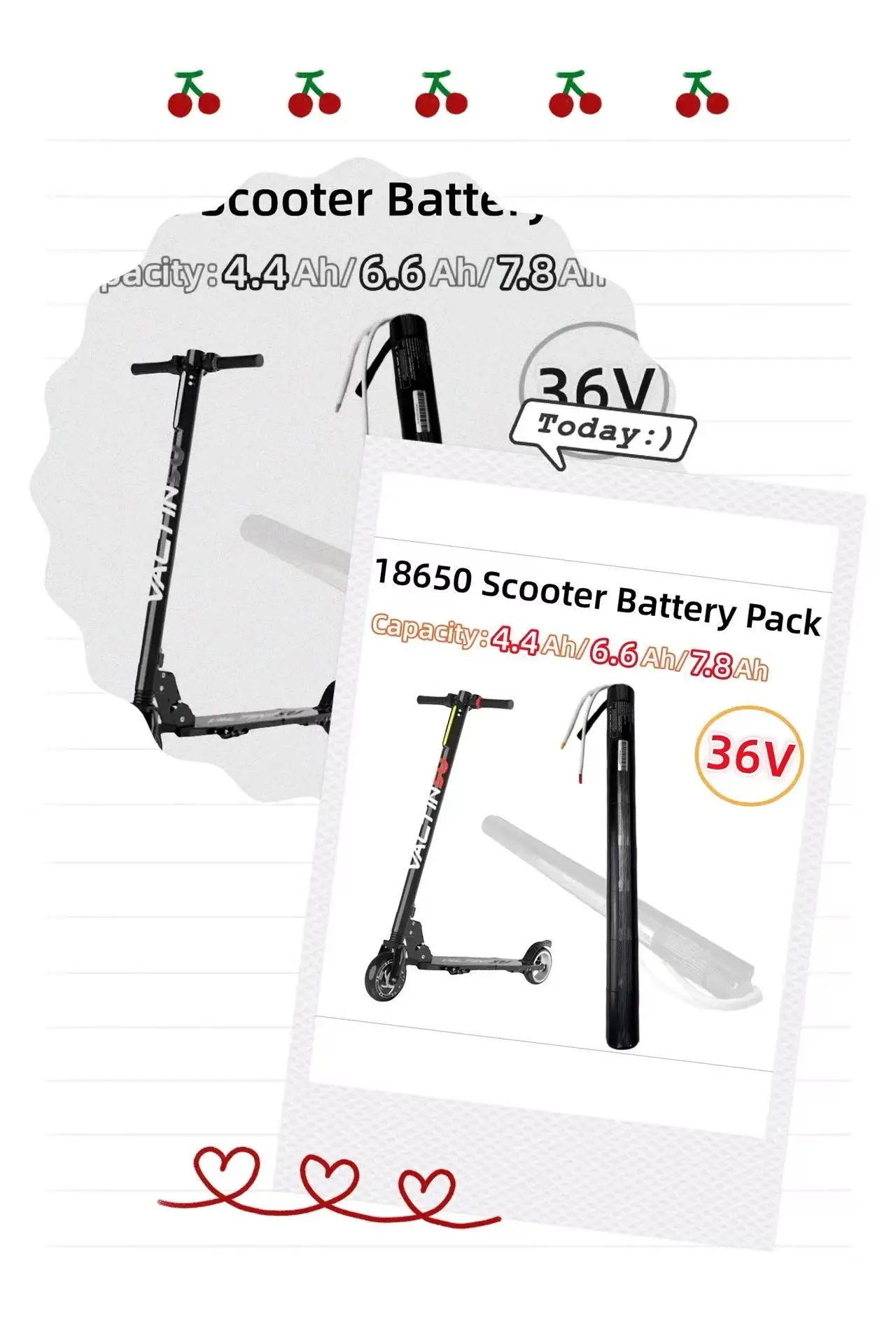 

Li-ion 10S3P 36V 4.4Ah/6.6Ah/7.8Ah 18650 lithium ion carbon fiber scooter special battery is suitable for Scooter accessories