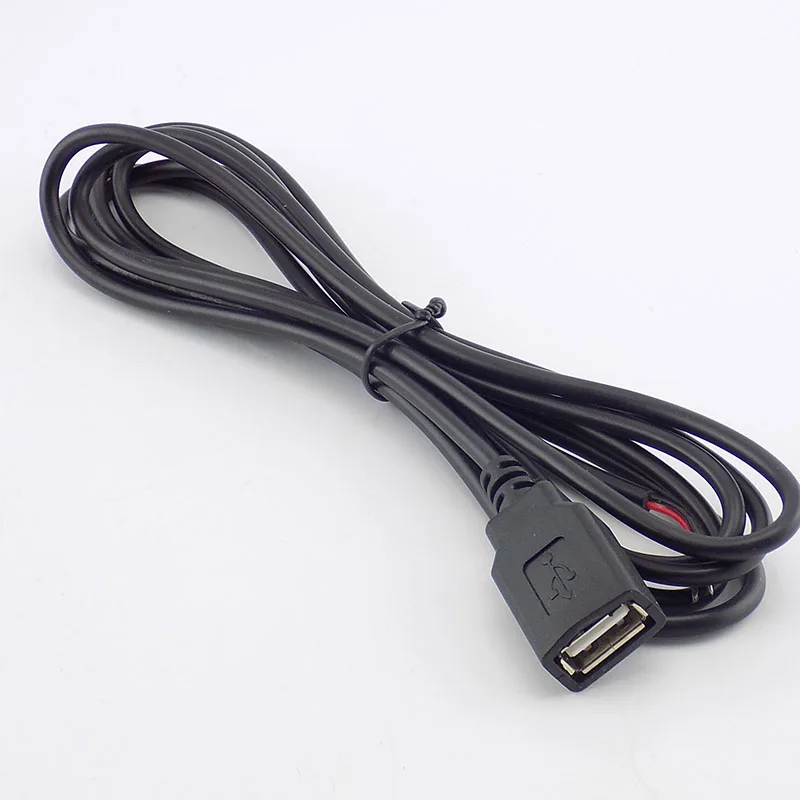 0.3/1/2M USB 2.0 Type A Female 2 Pin DIY extension power Cable DC 5V Power Supply Adapter Charge Connector Wire D6