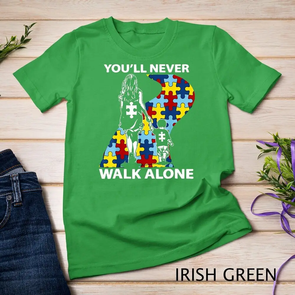 Autism Mom You Never Walk Alone Support Autism Son Shirt t-Shirt Unisex