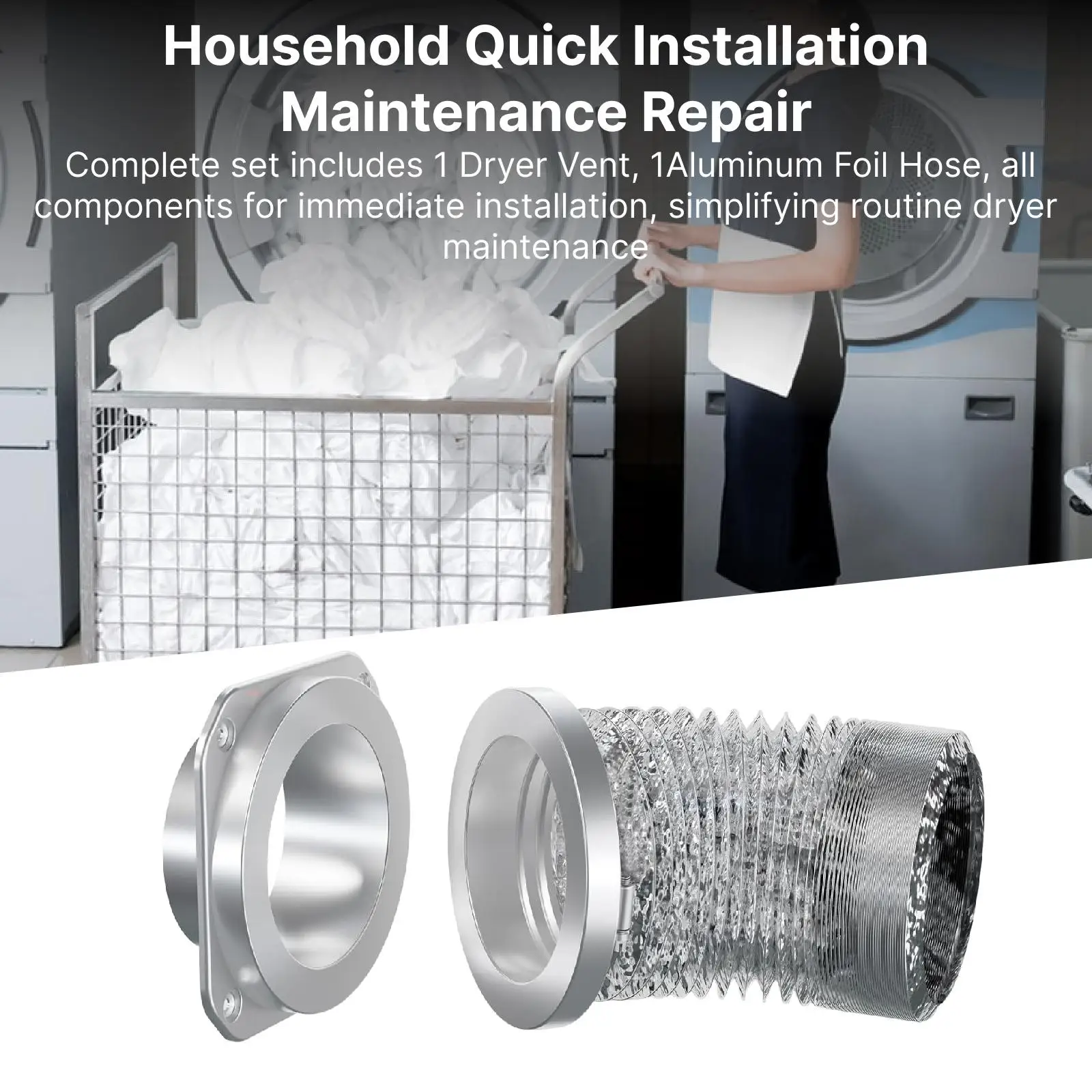 Airtight Seal Magnetic Dryer Vent Coupling Easy Clean Hose Adapter for Laundry Vent Repair