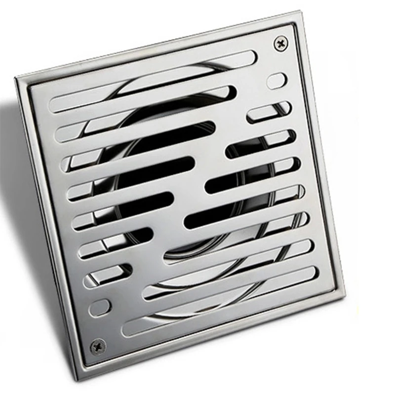 Stainless Steel Shower Square Drain Plug Cover Anti-Odor Bathroom Floor Strainer Drop shipping image 3