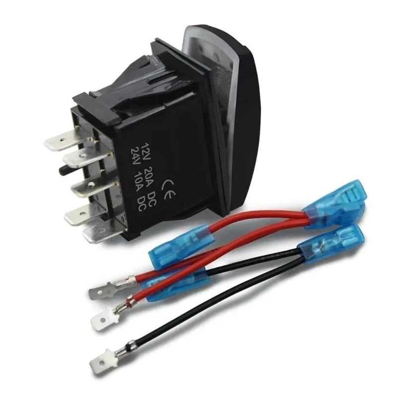 D8KF 2Pcs 12V 20A Blue LED Light 5 Pin 2 Positions Rocker Switches Easy to Install