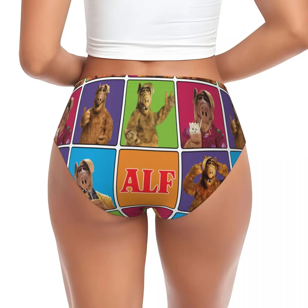ملابس داخلية نسائية مخصصة على شكل الحياة الغريبة ALF Meme Collage سراويل داخلية قابلة للتنفس لعرض الخيال العلمي التلفزيوني