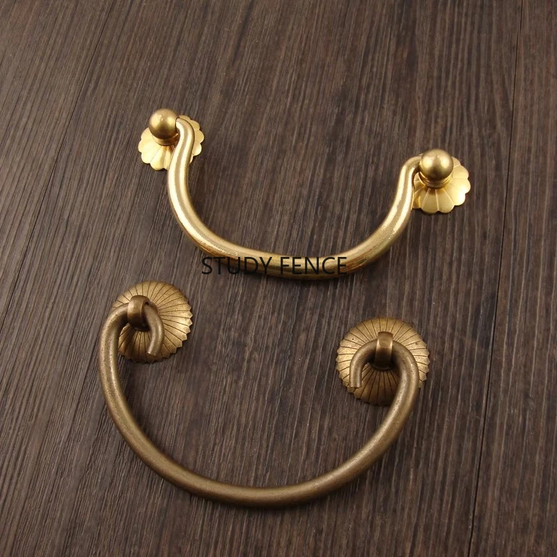 2pcs Chinese Style Metal Drawer Handle Medicine Cabinet Handle Hardware Accessories Suitcase Handle Includes Screw Accessories