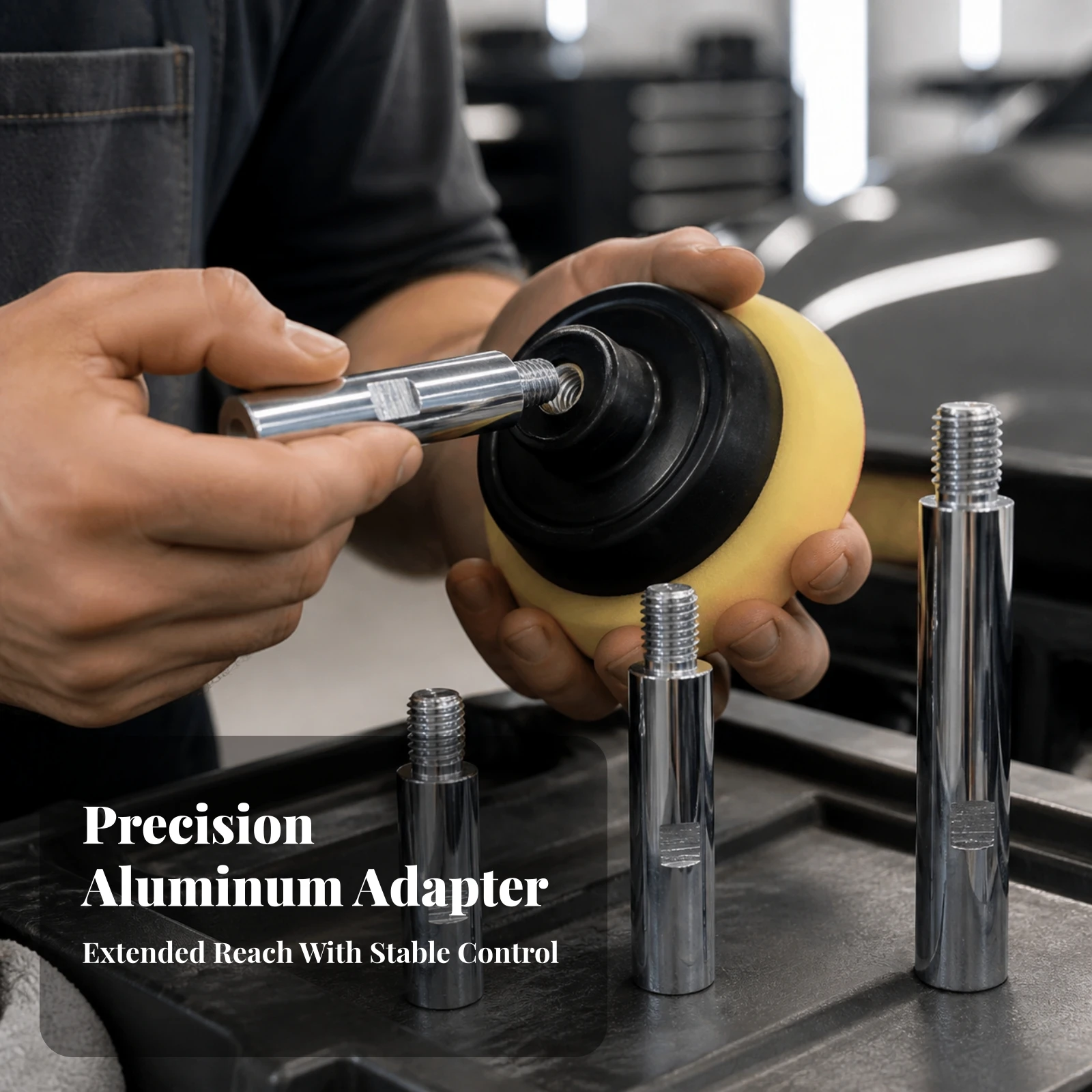 3 Pieces Car Polisher Extension Rod Polisher Extension Rod Tool Accessory Lightweight Hardware Connectable