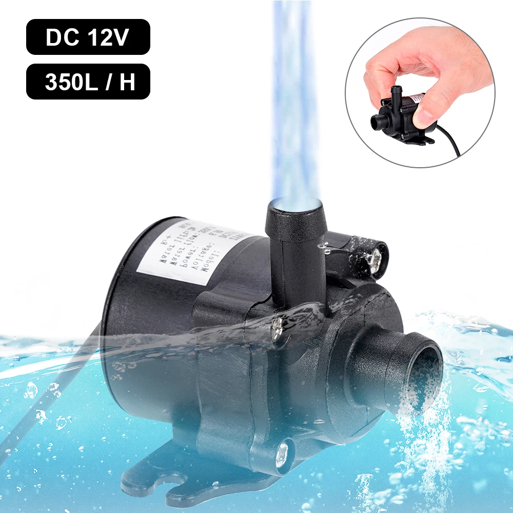 DC 12V Brushless Solar Water Pump Kit Time Control Solar Controller 350L/H Ultra-quiet Submersible Motor Garden Fountain Decor