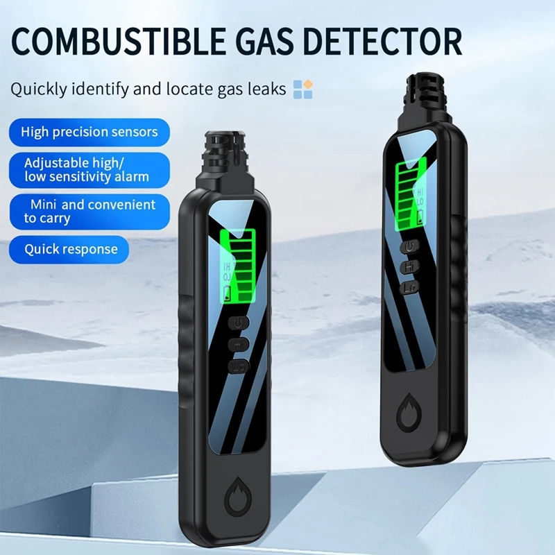 1 PCS Gas Leak Detector Alarm Sound Methane Hexane With LCD Screen 2 AAA Batteries For Home B