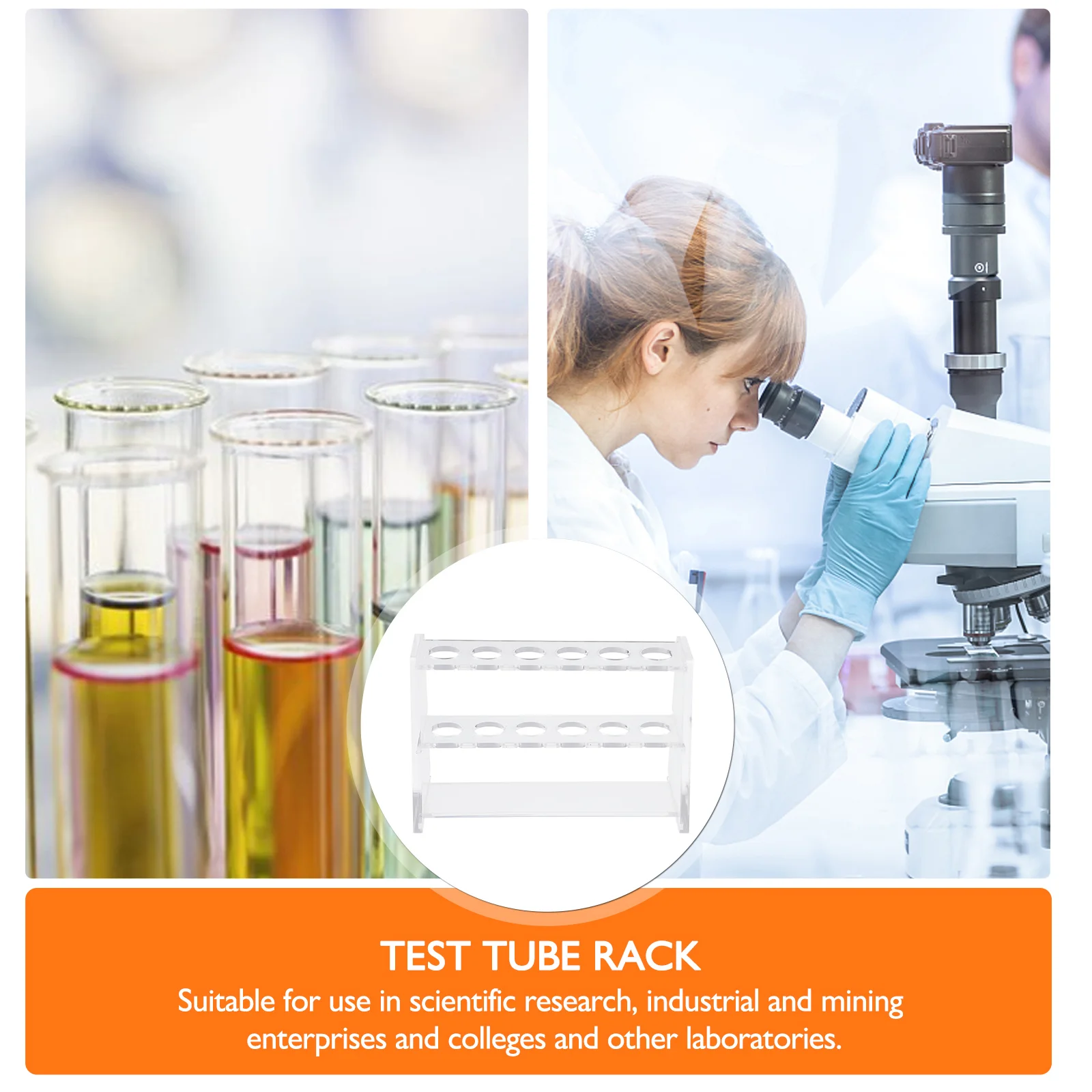 Soporte acrílico para tubos de ensayo, contenedor de laboratorio de 2 capas, soporte para centrífuga, experimento