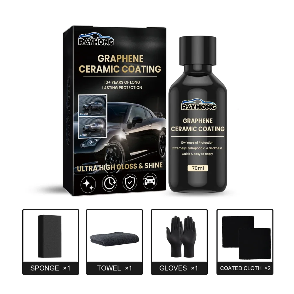 1-5x Nano Ceramic Coating Graphene Advanced Technology Super Hydrophobic Maintenance Liquid UV Glow Hydrophobic Paint Protection