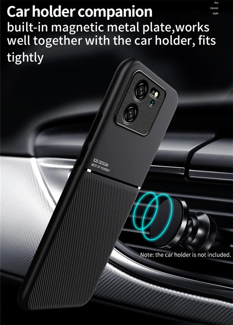 For Xiaomi 13T 5G Case Leather Car Magnetic Holder Back Cover For Xiomi Mi 13T 13 T Xiaomi13T T13 Pro Soft Frame Protect Coque