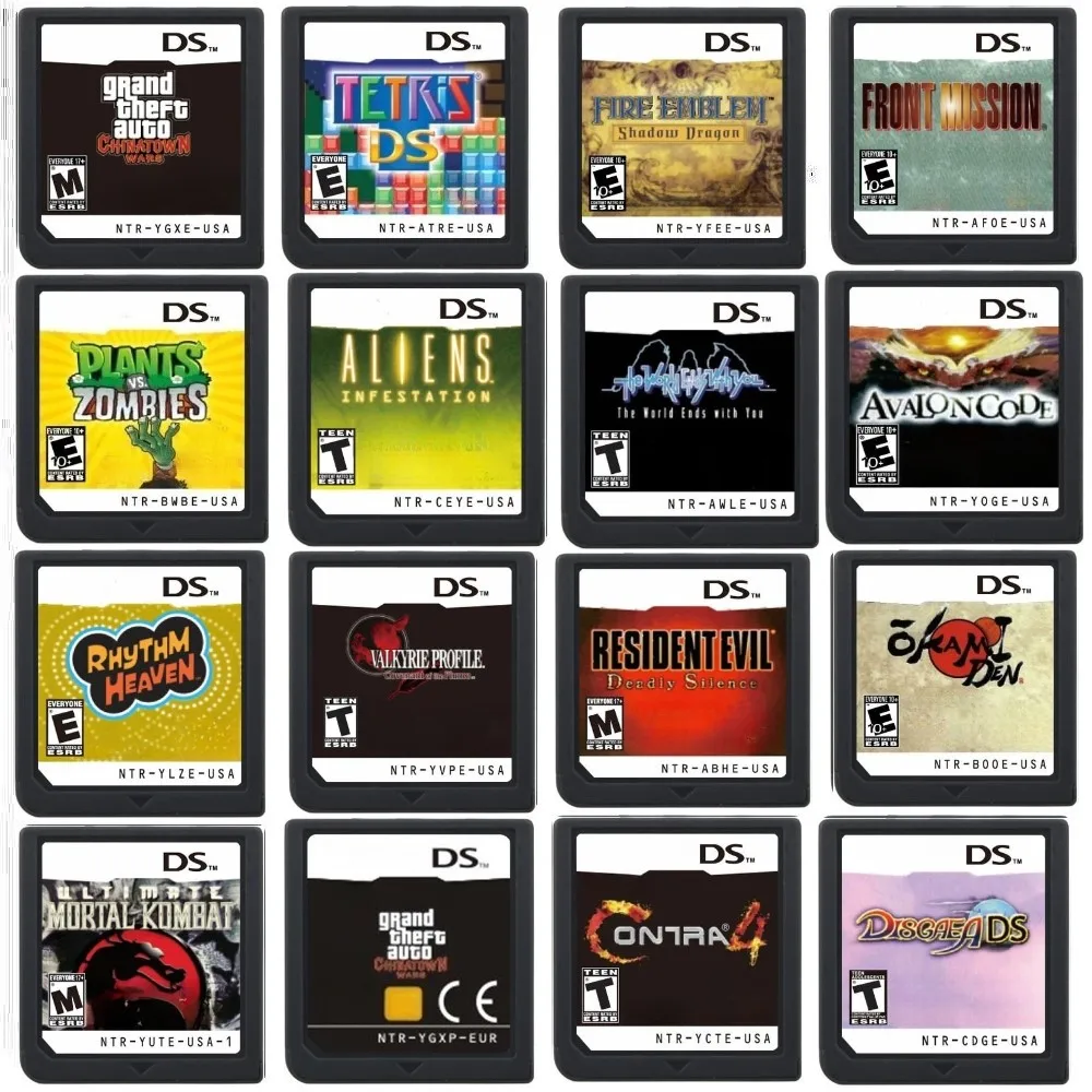 NDS Game Cassette,The World Ends，Shadow Dragon，Covenant of The Plume，Infestation， Multilingual Game Cartridge