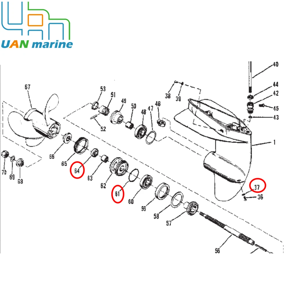 26-66022 25-30529 lebih rendah Unit Seal kit dengan Prop poros minyak Seal o-ring Gasket untuk Mecury 2-Str3.9 4 4.5 6 7.5 9.8HP Outboard