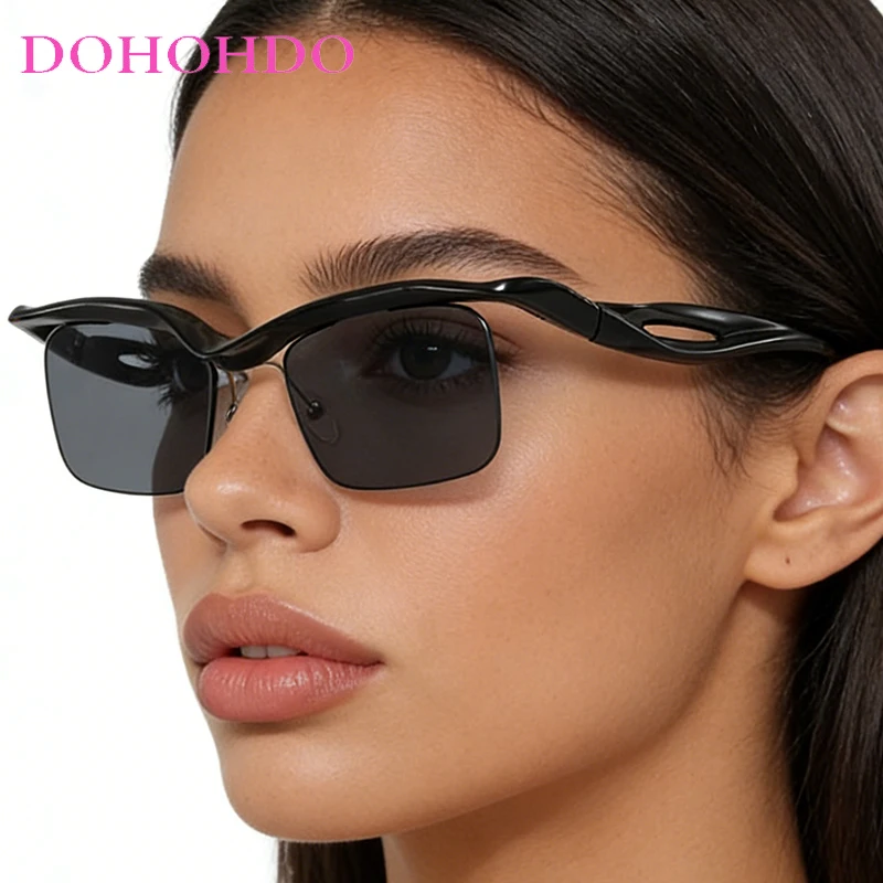 

2026 Popular Brand Designer Square Rimless Women Sunglasses New Trend Classic Men Shades Outdoor Driving Travel Sunglasses UV400